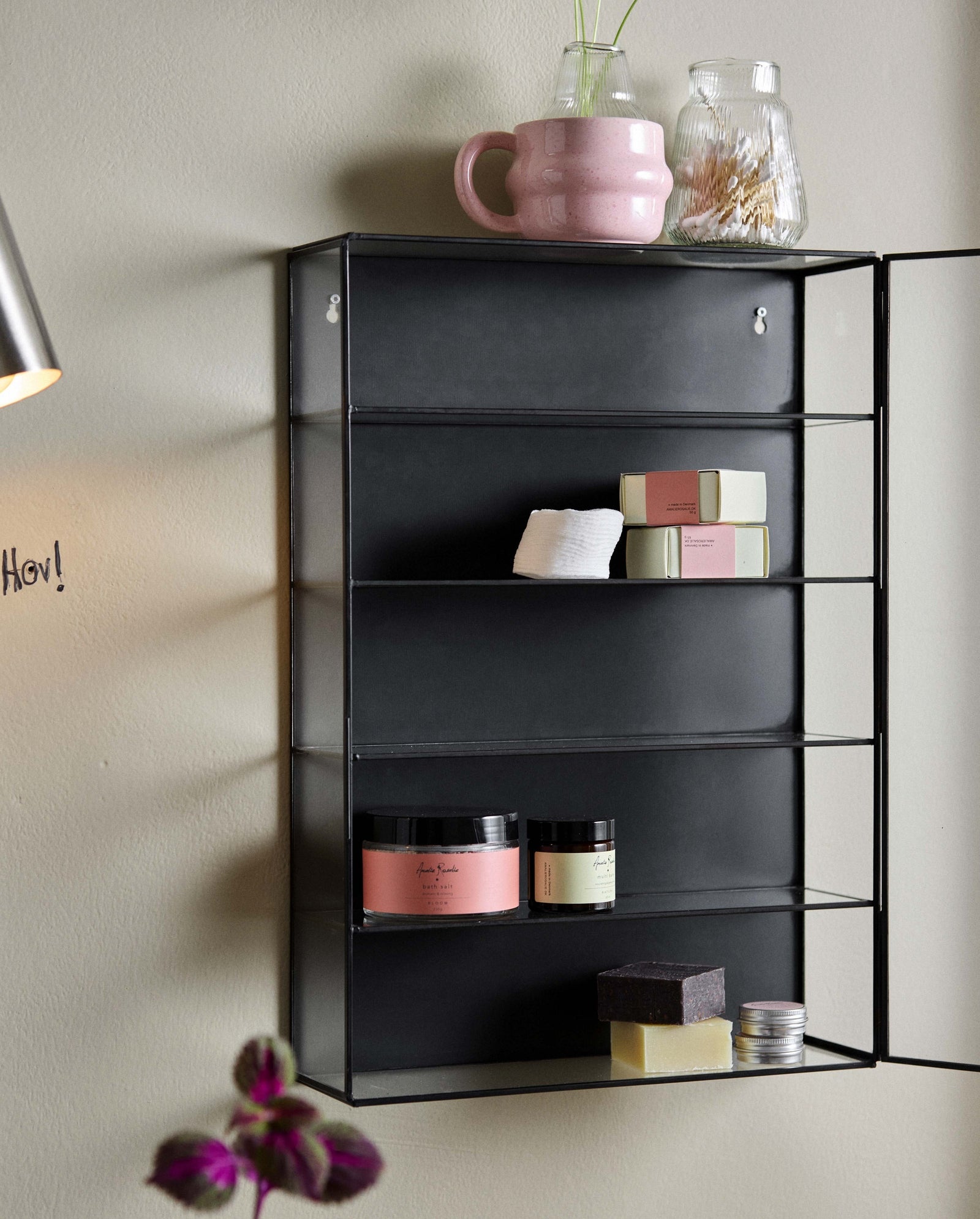 Wandvitrine ADA 35cm aus Glas - Schwarz-Vitrinen-Nordal A/S-le canapé