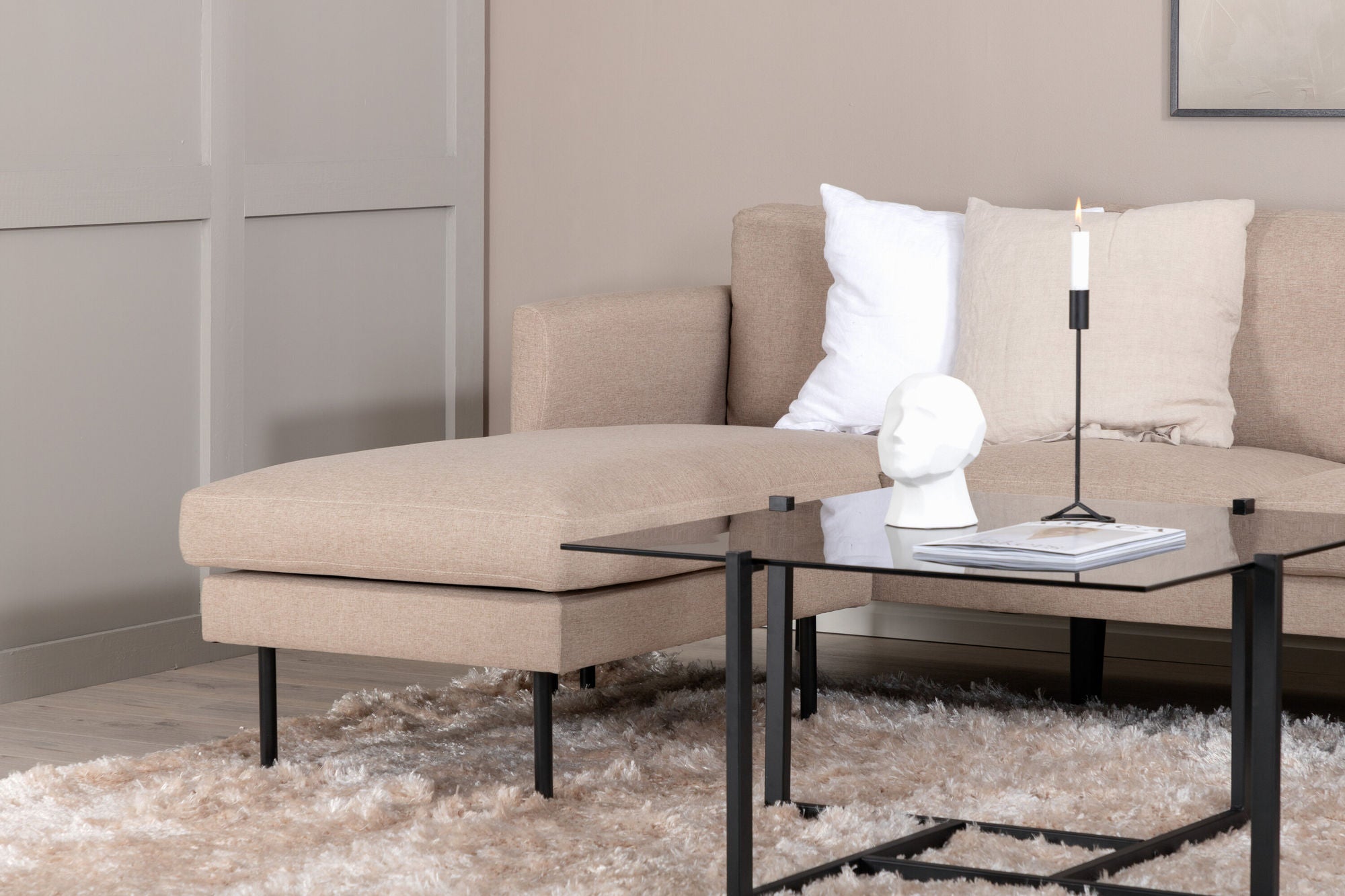 Wohnlandschaft Zoom aus Stoff - Hellbraun-Wohnlandschaften-Venture Home-le canapé