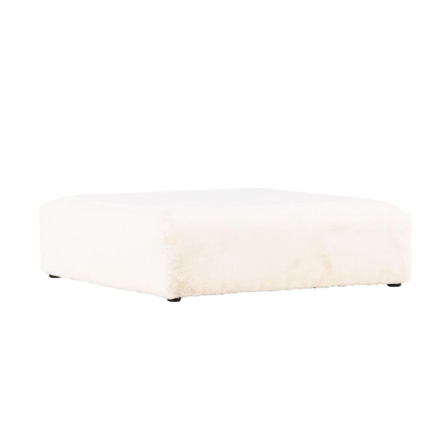 XL - Pouf Polsterhocker Davie 100*100cm aus Kunstfell - BeigePolsterhocker