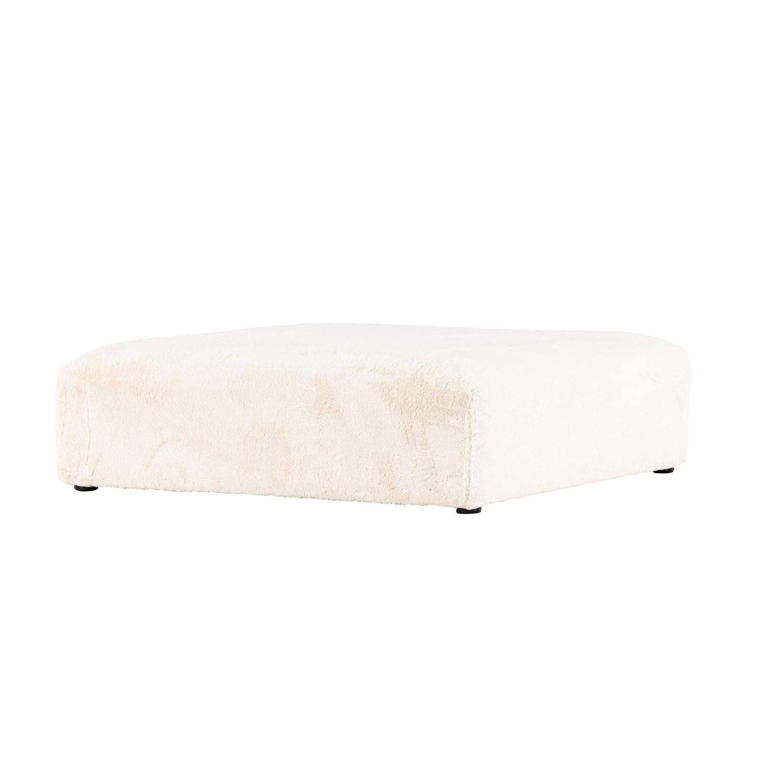 XL - Pouf Polsterhocker Davie 100*100cm aus Kunstfell - BeigePolsterhocker