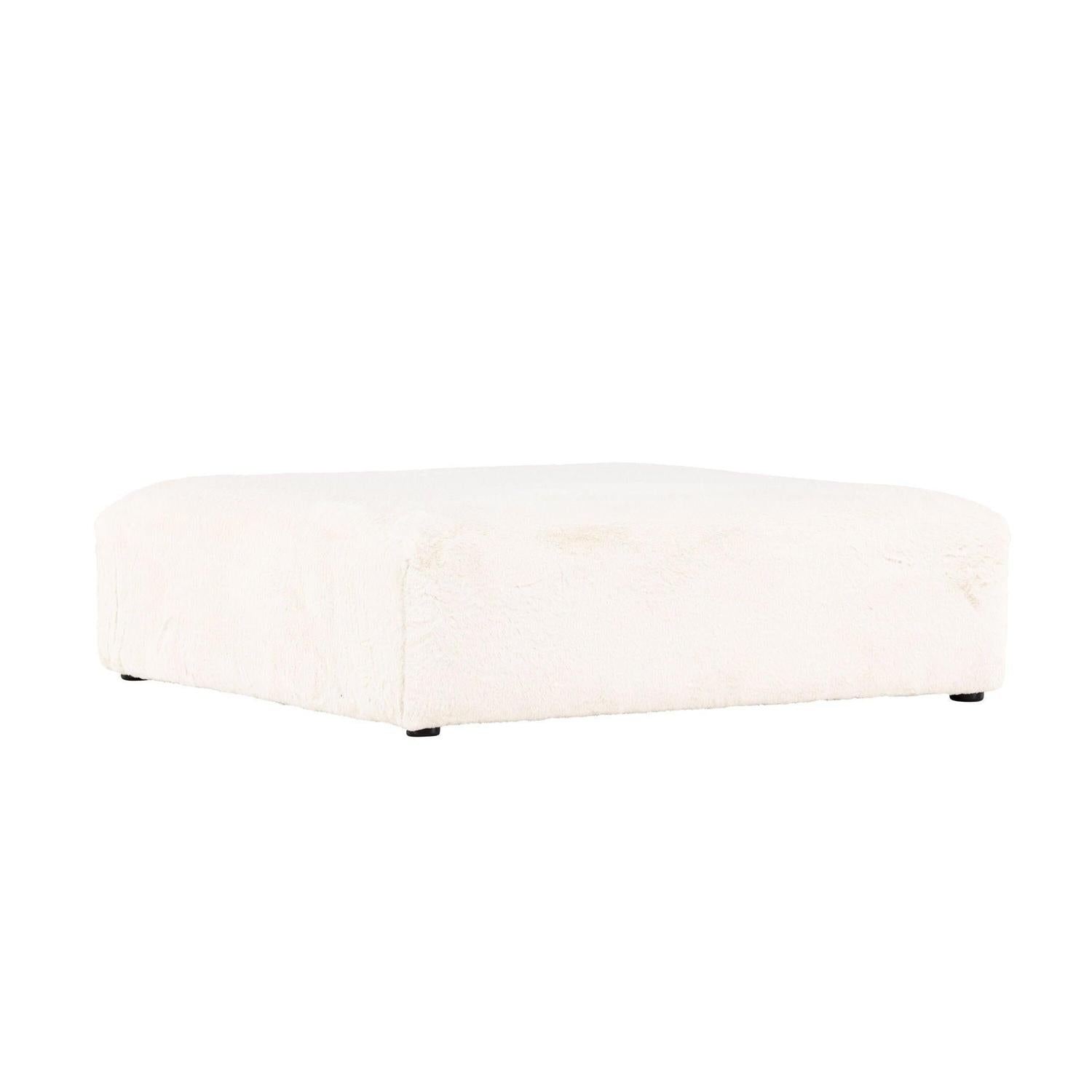 XL - Pouf Polsterhocker Davie 100*100cm aus Kunstfell - BeigePolsterhocker